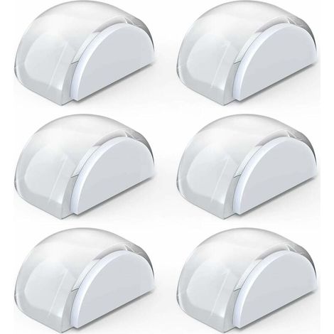 Transparente Türstopper, selbstklebende Türstopper für Böden und Parkett, Türpuffer zum Schutz von Türen und Wänden, 6 Stück (halbquadratisch) (1/5)