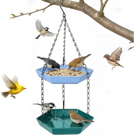 Bains-Oiseaux Extérieur Mangeoire pour Oiseaux Sauvages de Jardin  Bassin de Bain pour Colibris Pour colibri rouge-gorge merle bleu jardin cour arrière terrasse (1/5)
