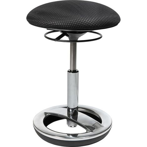 Taburete con anillo base tapizado negro altura asiento 440-570mm TOPSTAR (1/5)