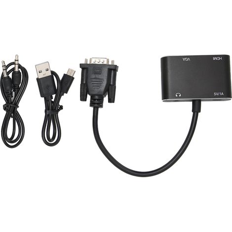 Adaptateur VGA mâle vers HDMI femelle avec câble audio (1/5)