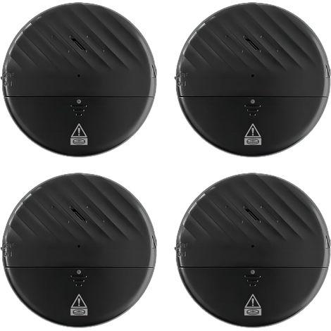 Alarme de Porte à Distance sans Fil Alarme d'ouverture de fenêtre Détecteur de sécurité magnétique Sensibilité réglable Voyant Lumineux LED pour la sécurité des Enfants 4 Packs - noir