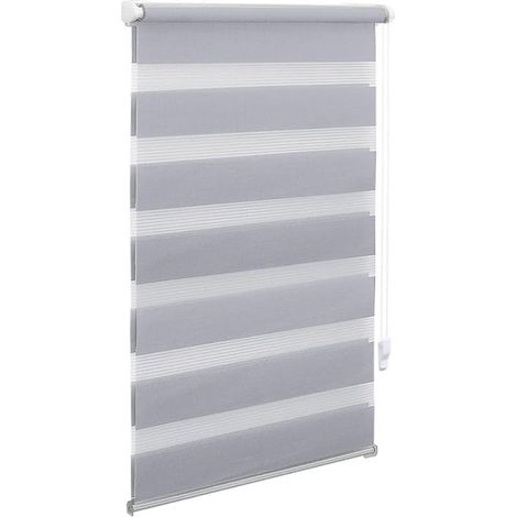Tenda a Rullo Giorno/Notte Senza Fori Oscurante Grigia 60x130 cm (1/5)