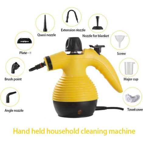 Nettoyeur Vapeur à Main Multifontion Portatile Ecologique pour Canapé, Tapis, Tissus, Vitre, Matelas, Mur, Sol, Voiture, Moquette, Auto,Vaporetto Portable Multi – Usage avec 9 Accessoires (1/4)