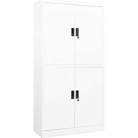 vidaXL Armoire de bureau Blanc 90x40x180 cm Acier (1/5)