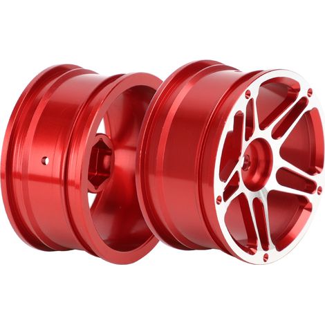 4 moyeux de roue en alliage d'aluminium de 1,9 pouce pour voiture télécommandée RC 1:10 (escalade/drift) - Rouge (1/5)