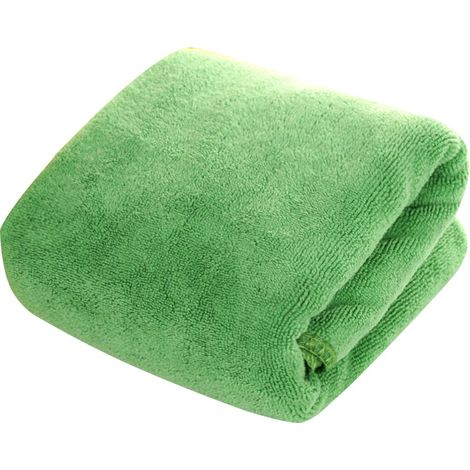 Chiffons de nettoyage en microfibre, non abrasifs, réutilisables et lavables, 25x25cm, verts, avec crochet, lot de 2. (1/5)