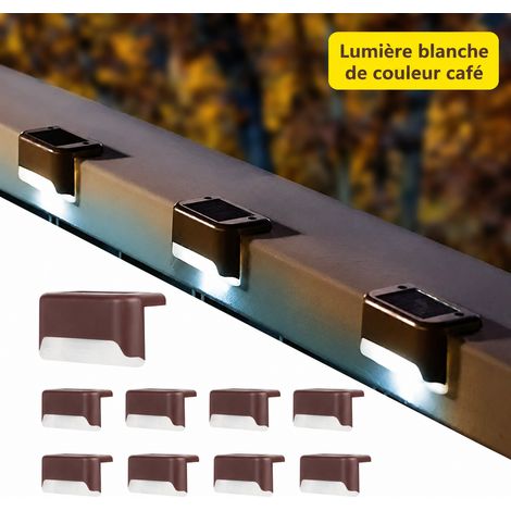Lampe solaire LED pour escalier et clôture boîtier marron lumière blanche 7,8 × 2,8 × 4,7 cm 41 g réf 4801 7,8 × 2,8 × 4,7 cm 41 g – Livraison gratuite