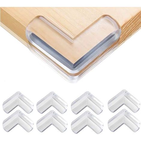 Lot de 8 protections d’angle transparentes et souples pour meubles et tables, sécurité enfants, pour coins pointus (1/5)