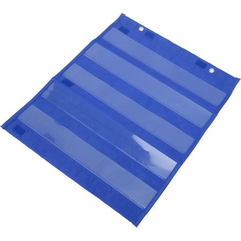 Tableau Magnétique 5 Lignes avec Pochettes Transparentes pour École et Bureau, Organisateur Familier Bleu (1/5)