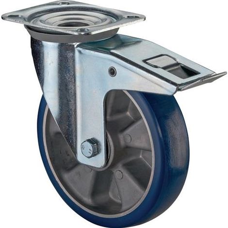 BS Rollen Lenkrolle LSS420.B92 mit Totalfeststeller Rad Ø 125mm 300kg, Stahl verzinkt (1/2)