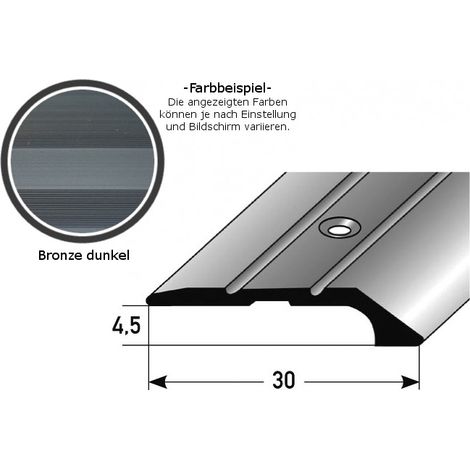 Abschlussprofil / Abschlussleiste "Maryville", 4,5 mm Einfasshöhe, Aluminium eloxiert, gebohrt-bronze dunkel-1000-gebohrt