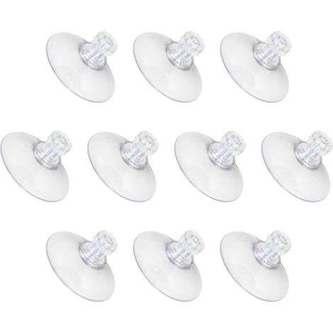 10Pcs Ventouses À Vis, 41mm/1.61" Ventouses en Verre PVC Transparent Solide Porte-Ventouse avec Écrou M5x10mm pour Salle De Bain Mur Porte Fenêtre Voiture Store