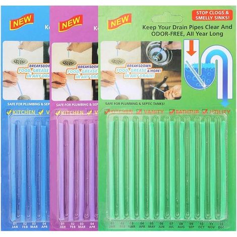 36 bâtonnets de nettoyage de canalisations Sani Sticks, bâtonnets de nettoyage enzymatiques pour le nettoyage des canalisations, A (1/4)