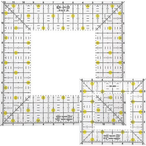 2 règles de patchwork, gabarit de découpe pour patchwork, fournitures de couture (1/5)