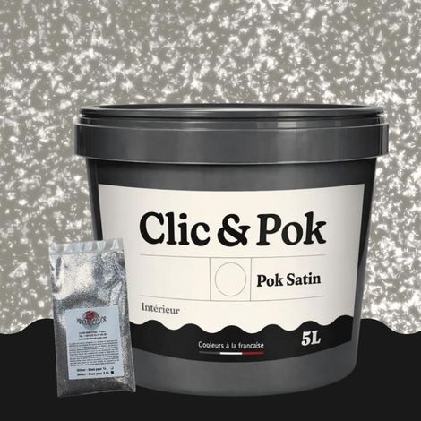 Peinture Effet Pailleté pour Murs & Plafonds - POK PAILLETTE - 5L - Taupe Grisée (1/4)
