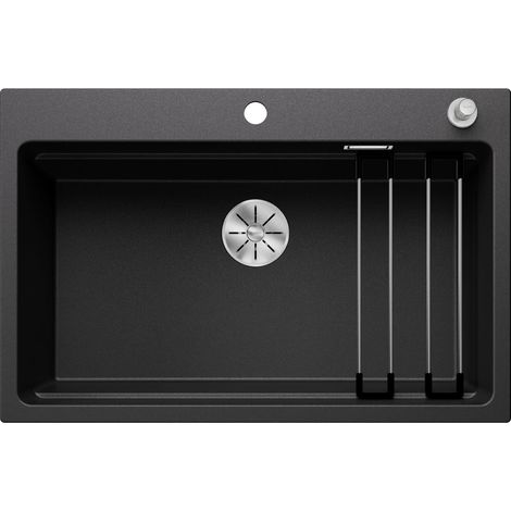 Évier de Cuisine en Granit pour Meubles Bas de 80 cm de Large – Gris – 525177 (1/5)
