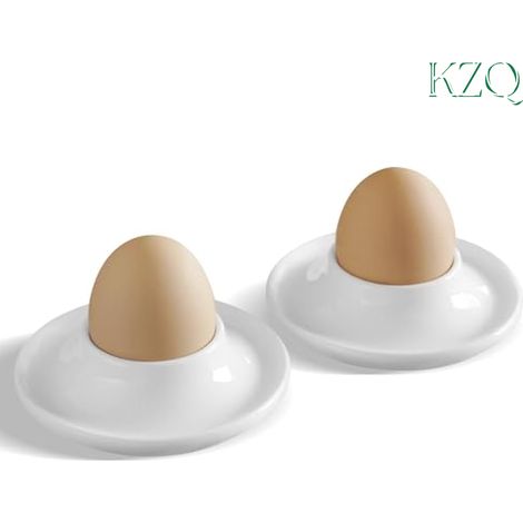 Porte-Oeufs en Céramique Set de 2 Support pour Oeufs Cuits Facile à Nettoyer Résistant et Élégant pour la Cuisine-KZQ (1/5)