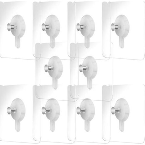 Lot de 10 Accroche Tableau Sans Percer,Fixation Tableau Sans Percer, Fixation Cadre Adhesif Murale Attache Languette Accroche Tableau Crochet Cadre pour Accroche Cadres Photo, Art Mural, Décor (1/5)