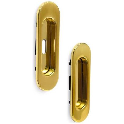 MANIGLIA PER PORTA SCORREVOLE OVALE 125X38MM ORO
