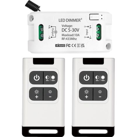 CYRILL - Controller ricevitore relè dimmer wireless DC 5V 30V 10A con 2 telecomandi dimmer (1/5)