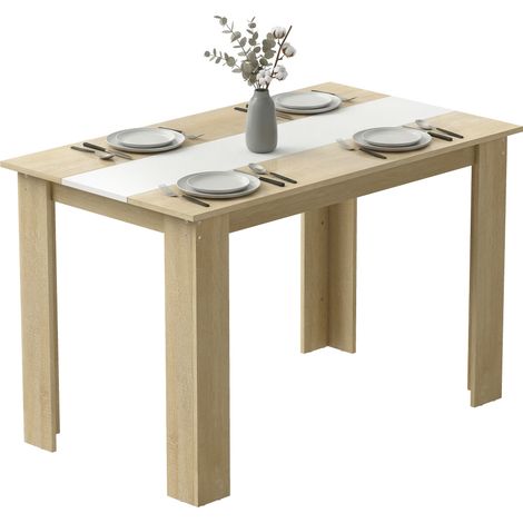 Moderner Esstisch aus Massivholz für 4 Personen, Tischplatte 120 x 69 cm, Tischhöhe 75 cm