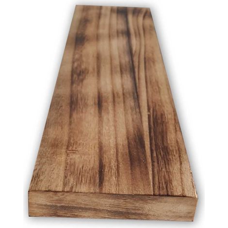 Tavola en BOIS CountryWood – trattato con metodo Yakisugi - Dimension : 10x203x2 cm - Stile: CALICO light burn