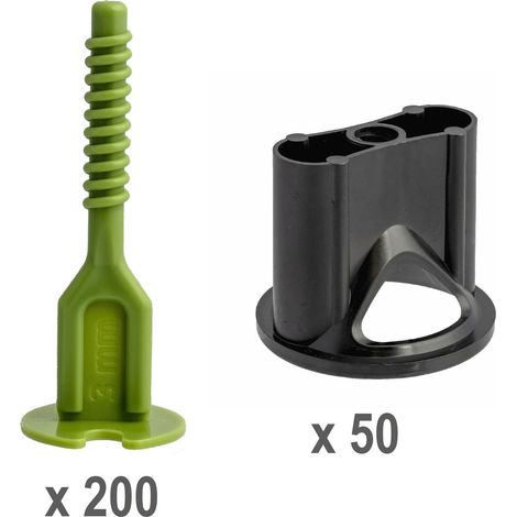 Kit croisillons autonivelants 3 mm Pro-Leveling 50 têtes et 200 bases droites
