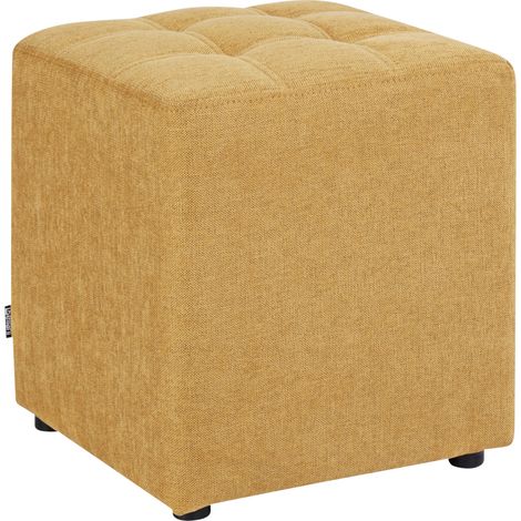 Reposapiés puf sala de estar moderno cubo otomana amarillo Kansas