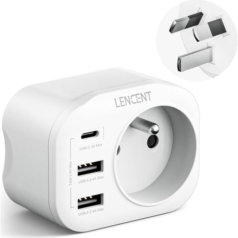 Adaptateur Prise AU Australie Chine Nouvelle-Zélande avec 2 Ports USB (1/5)