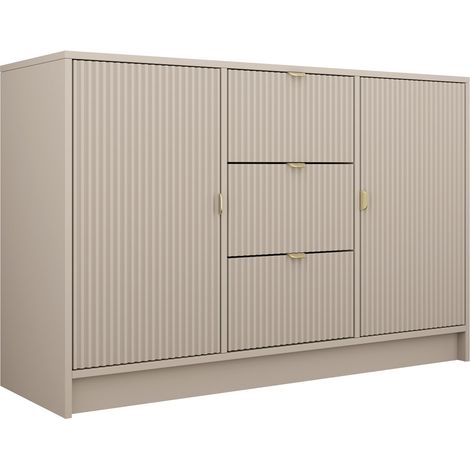 Cómoda Comfivo Larmire 101, Beige, Con cajones y puertas, Número de cajones: 0, 75x118x40cm