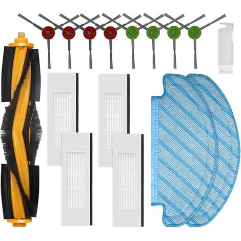 FOREHILL Pices de rechange compatibles pour Yeedi Vac Max/Vac Station, pour Ecovacs N8 / N10 Plus accessoires, 1 brosse principale, 8 brosses latrales, 4 filtres hepa, 2 chiffons (1/5)