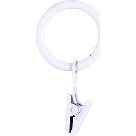 Bardusch-Lot de 14 Anneaux à Clip pour tringles à Rideaux de 1,6 cm à 1,9 cm de diamètre, Blanc (1/5)