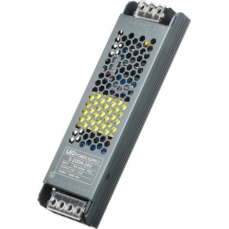 Adaptateur secteur ultra-mince pour ruban LED, transformateur AC190V-240V vers DC 24V 8,3A 200W, convertisseur de puissance à découpage pour usage intérieur (1/5)