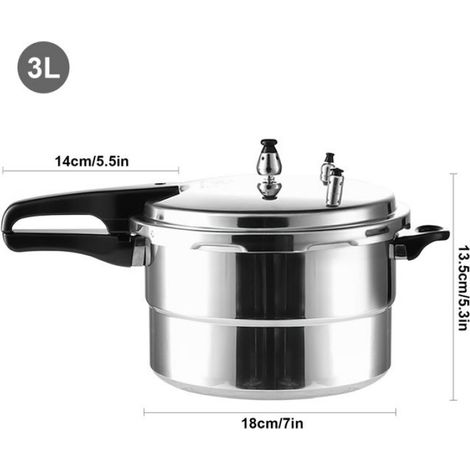 Autocuiseur en Aluminium, Autocuiseur Antidéflagrant en Alliage d'aluminium pour Cuisinières à Gaz, Induction Électriques, 3L (1/5)