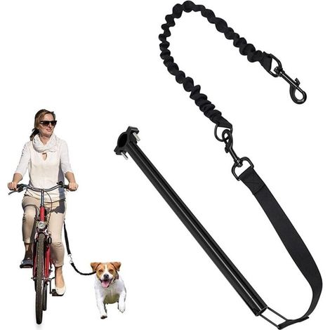 Laisse de Vélo pour Chien, Attache de Vélo pour Chien Mains Libres, Laisse de Marche pour Chien de Vélo Laisse d'exercice pour Chien Mains Libres pour l'exercice D'entraînement de(Noir)