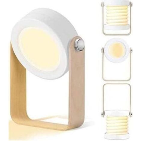 Lampe de table LED, lampe de chevet, veilleuse, lanterne vintage, dimmable, portable et pliable, lampe de camping pour chambre, salon et camping.