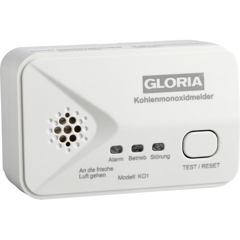 Gloria KO1 Kohlenmonoxid-Melder   batteriebetrieben detektiert Kohlenmonoxid