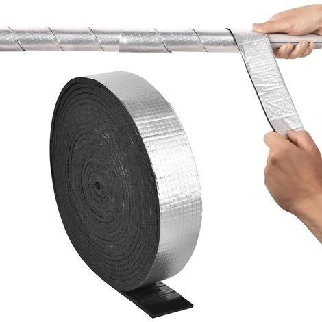 (1 Rolle)Tube de Mousse d'Isolation pour Tuyau de Chauffage 5CM x 10M Auto adhésif Isolant Thermique Tuyaux Enveloppe Insulation Wrap pour Protection Contre le Gel Hivernal Intérieur et Extérieur (1/5)