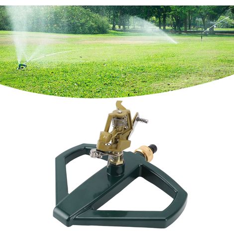 360° drehbarer Rasensprenger für Gärten und Rasenflächen – Große automatische Bewässerungsfläche, korrosionsbeständiger Metallsockel (Zinklegierung + Edelstahl, ca. 700 g, gelbes Modell) (1/5)