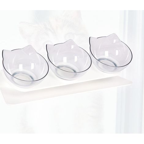 Un ensemble de 3 gamelles hautes pour chats, trois en un, avec un système d'alimentation lente, convenant aux chiens et chats de petite et moyenne taille (1/5)