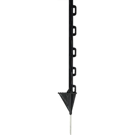 Direct Filet – Piquet pour clôture mouton 87cm – Couleur noir – 8 points de passage pour ruban jusqu'à 40mm – Conditionnement à l'unité (1/4)