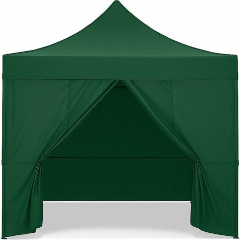 Gazebo 3x4,5 completo colore verde con 4 pareti laterali e chiusura (1/4)