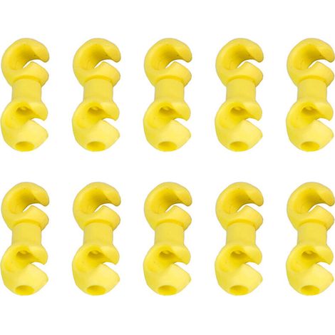 10 pieces clips de cable de velo crochets rotatifs vtt velo derailleur cable de changement de vitesse cable de frein logement support de fixation organisateur, modele: jaune (1/2)