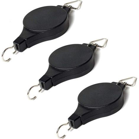 3 Pcs Rétractable Poulie pour Plantes à Suspendre Crochet Suspension pour Panier de Plantes, Pot de Fleur, Cage à Oiseau-Peut Changer Le Hauteur (1/3)