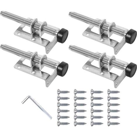 Juego de 4 patas niveladoras ajustables y robustas，aptas para muebles y armarios，con tornillo antideslizante (1/5)