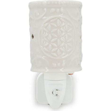 Diffusore di profumo elettrico in ceramica 15 x 15 x 15 cm tecnologia senza fiamma decorativo in ceramica bianca 130017527