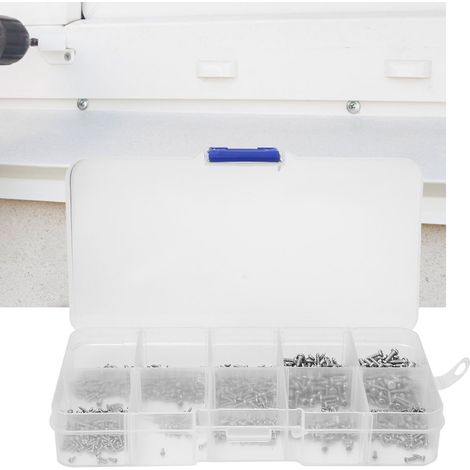 1000-teiliges Set aus Edelstahl-Mini-Phillips-Linsenkopf-Blechschrauben M1 M1.2 M1.4 M1.7 (1/5)