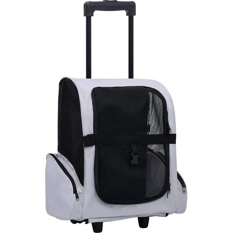 Chariot pliable 3 en 1 pour animaux de compagnie, gris (1/5)
