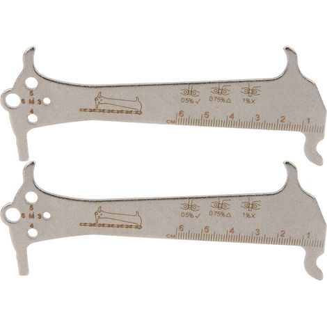 Lot de 2 outils multifonctions 3-en-1 pour contrôle d'usure de chaîne de vélo, jauge de mesure de précision. (1/5)