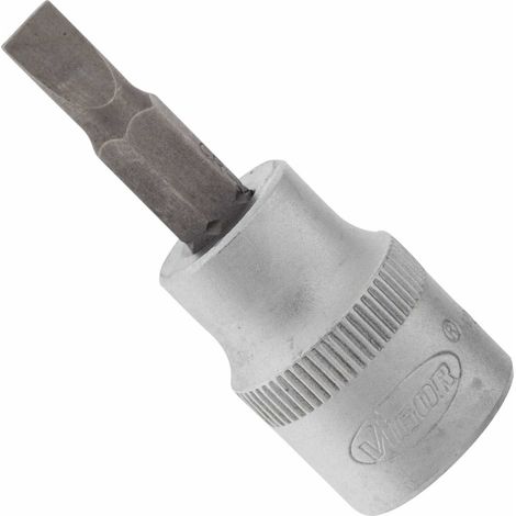 VIGOR Schraubendreher-Einsatz V2288N Vierkant hohl 10 mm (3/8 Zoll) Schlitz Profil 0.8 x 5.5 (1/4)